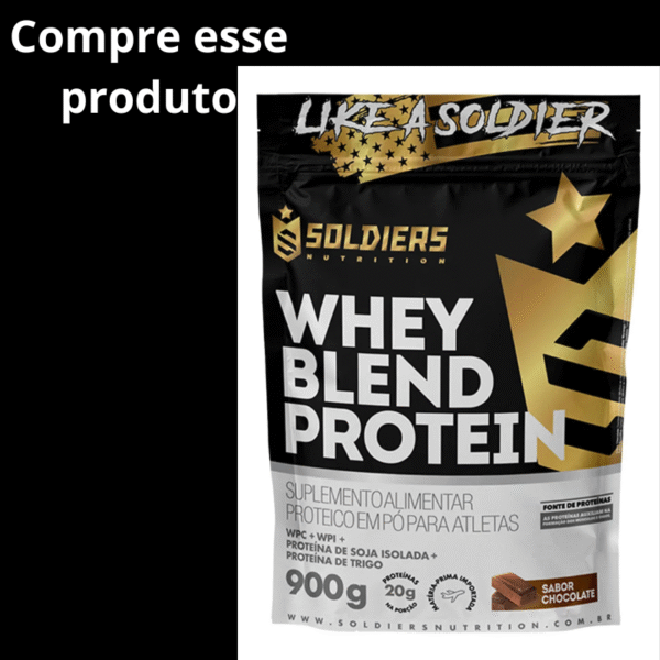 Whey Blend Protein Concentrado e Isolado 900g Sabor Morango Soldiers Nutrition