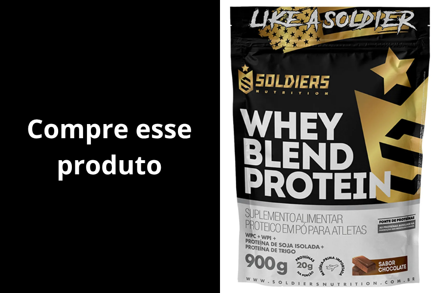 Whey Blend Protein Concentrado e Isolado 900g Sabor Morango Soldiers Nutrition
